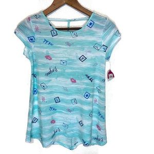 So Soft legging tee girls 12 aqua French design